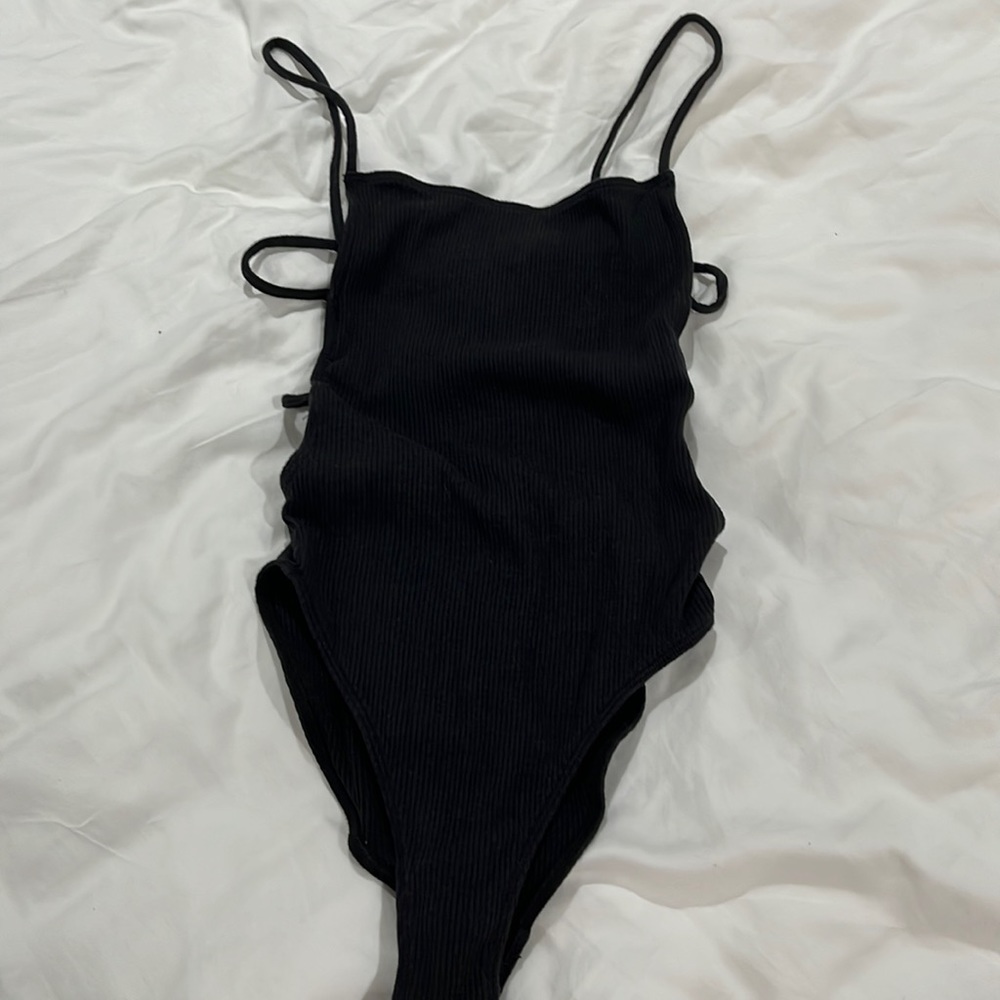 Black Backless Bodysuit